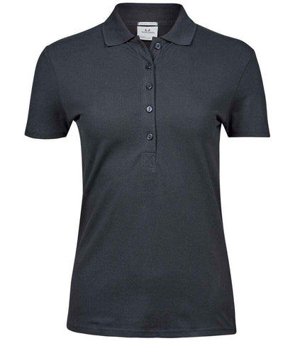 Tee Jays Ladies Luxury Stretch Polo Shirt | Dark Grey - Eg Clothing UK