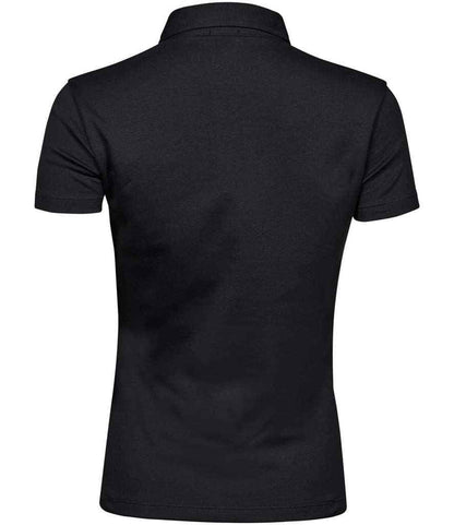 Tee Jays Ladies Pima Cotton Interlock Polo Shirt | Black - Eg Clothing UK