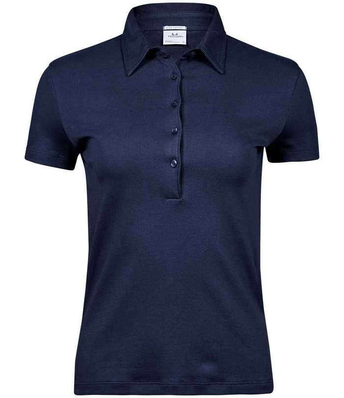 Tee Jays Ladies Pima Cotton Interlock Polo Shirt | Navy - Eg Clothing UK