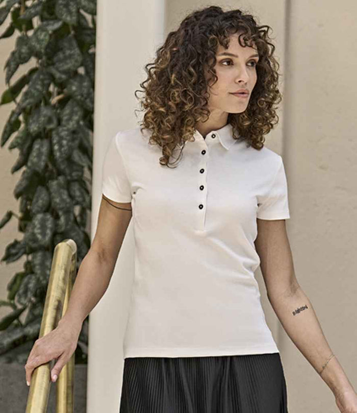 Tee Jays Ladies Pima Cotton Interlock Polo Shirt | White - Eg Clothing UK