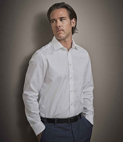 Tee Jays Luxury Comfort Fit Long Sleeve Oxford Shirt | White - Eg Clothing UK
