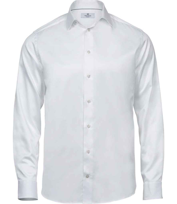 Tee Jays Luxury Comfort Fit Long Sleeve Oxford Shirt | White - Eg Clothing UK