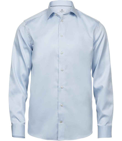 Tee Jays Luxury Comfort Fit Long Sleeve Oxford Shirt | Light Blue - Eg Clothing UK