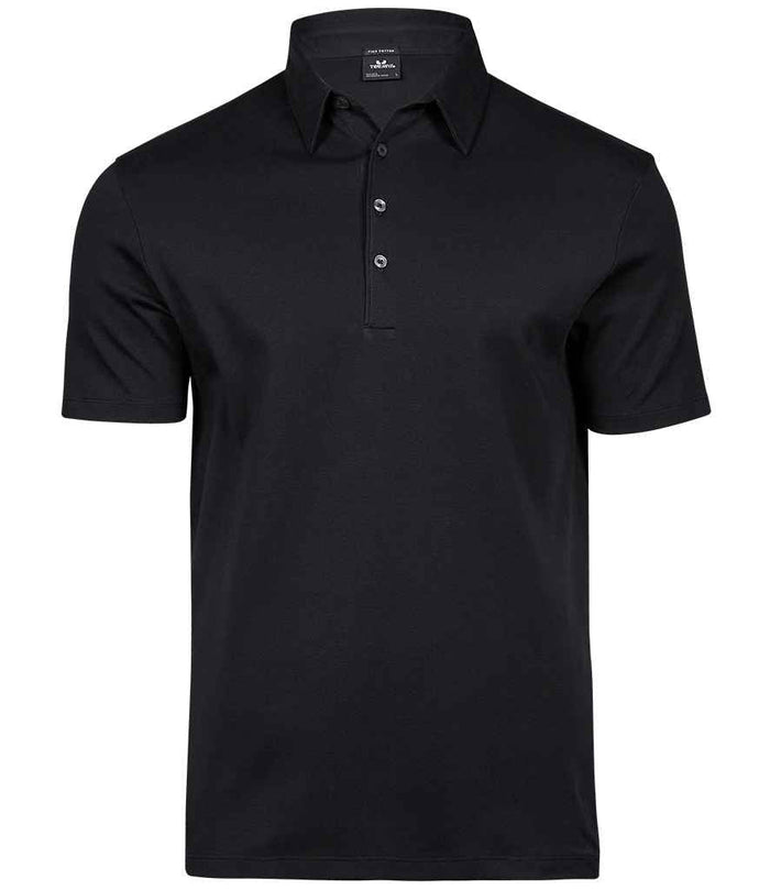 Tee Jays Pima Cotton Interlock Polo Shirt | Black - Eg Clothing UK