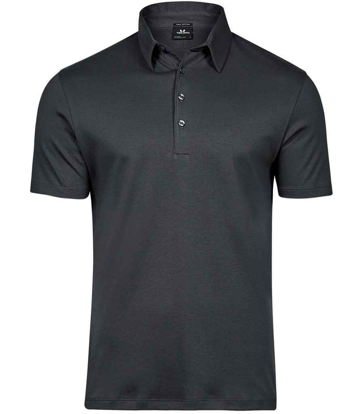 Tee Jays Pima Cotton Interlock Polo Shirt | Dark Grey - Eg Clothing UK