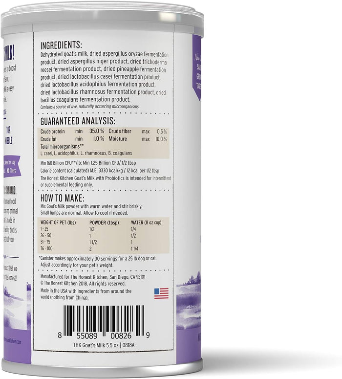 The Honest Kitchen Pro Boost-Goats Milk : 5.2 oz - Dog.Dog.Cat.