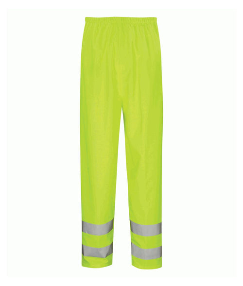 Tungsten Over Trouser hi-vis yellow waterproof overtrouser with reflective leg bands taped seams and elasticated waistband