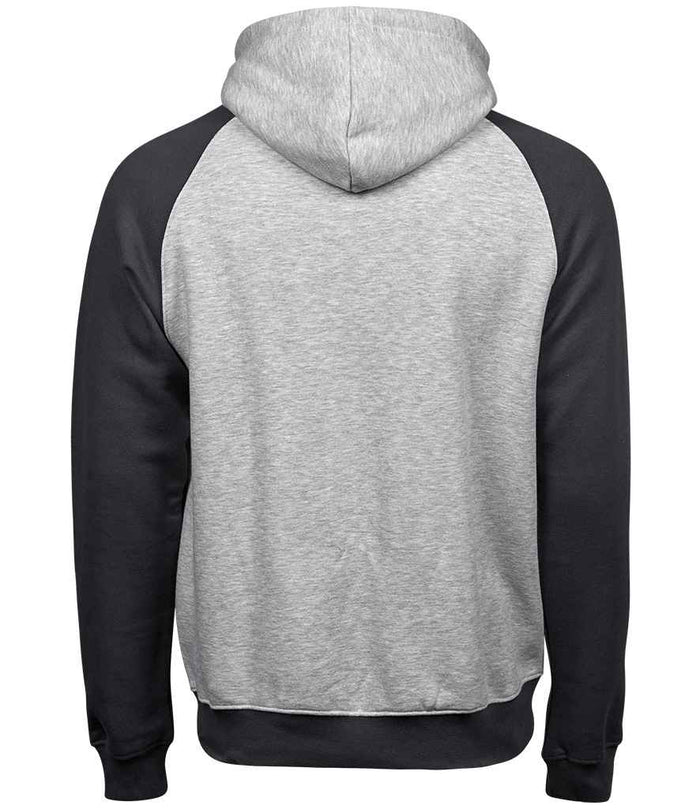 Tee Jays Two Tone Raglan Hooded Sweatshirt | Heather Grey/Dark Grey - Eg Clothing UK