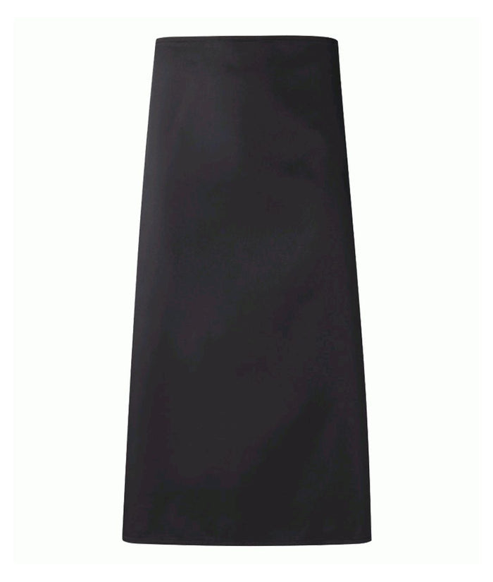 Unisex long apron no pocket 65% polyester 35% cotton 195GSM with herringbone tape ties plain front customizable