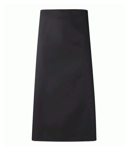 Unisex long apron no pocket 65% polyester 35% cotton 195GSM with herringbone tape ties plain front customizable