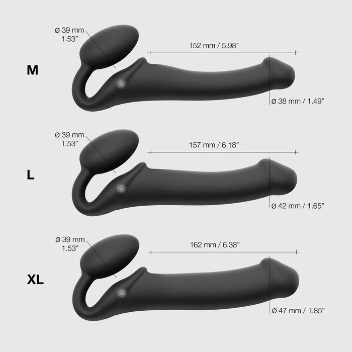 Vibrating Bendable Strap-On Medium