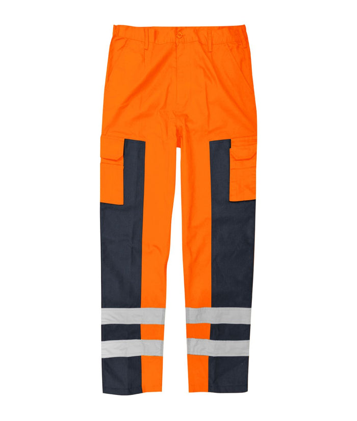 Vigilant (Tall Leg) Combat Trousers in Polycotton | Orange / Navy - Eg Clothing UK