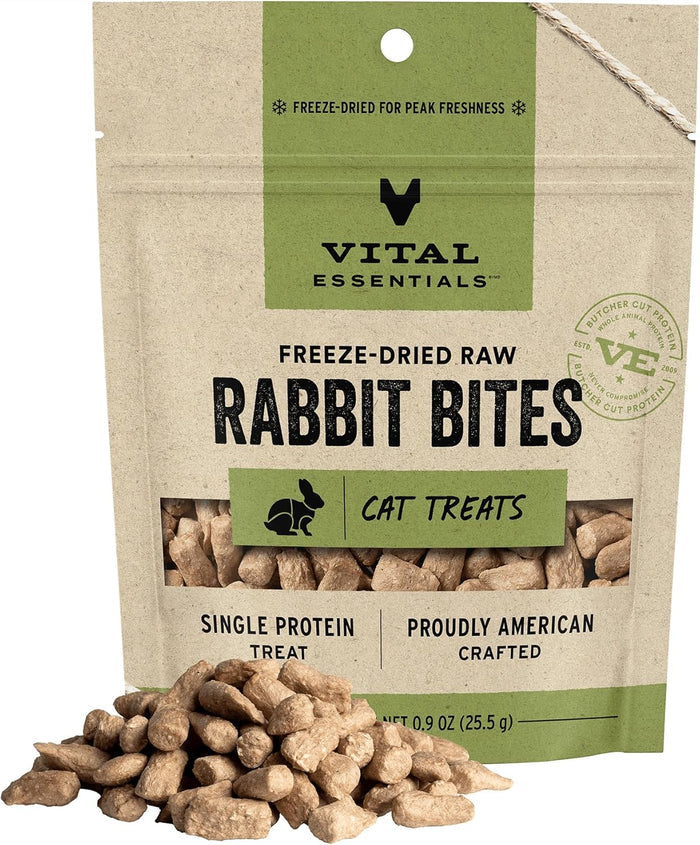 Vital Essential Cat Treats-Rabbit Bites : .9 oz - Dog.Dog.Cat.