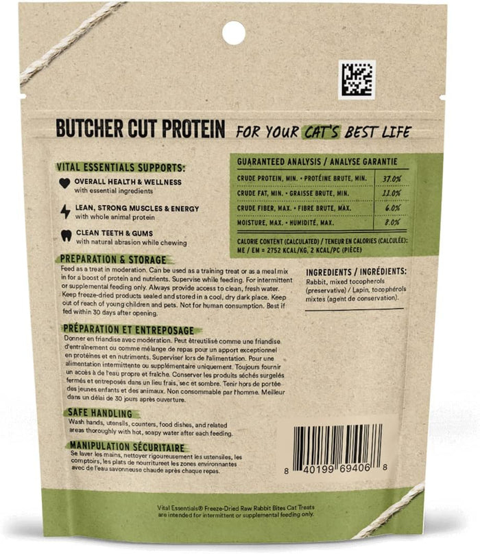 Vital Essential Cat Treats-Rabbit Bites : .9 oz - Dog.Dog.Cat.