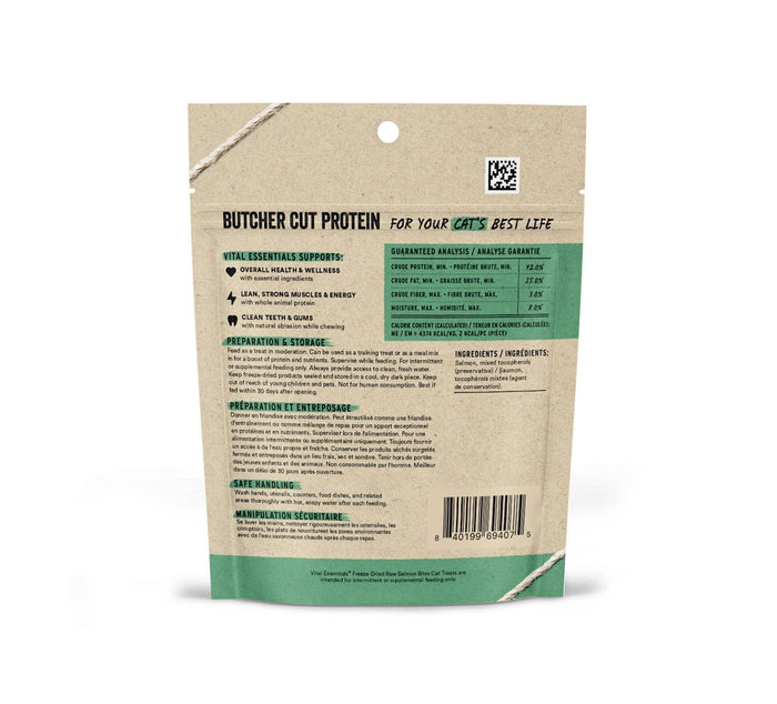 Vital Essentials Salmon Bites FD Cat Treats 1.1 oz - Dog.Dog.Cat.