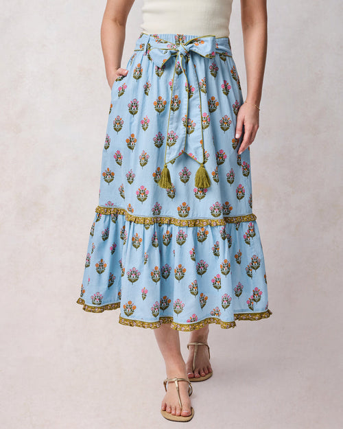 Wildflower Walks - Emmie Skirt - Soft Blue - Printfresh