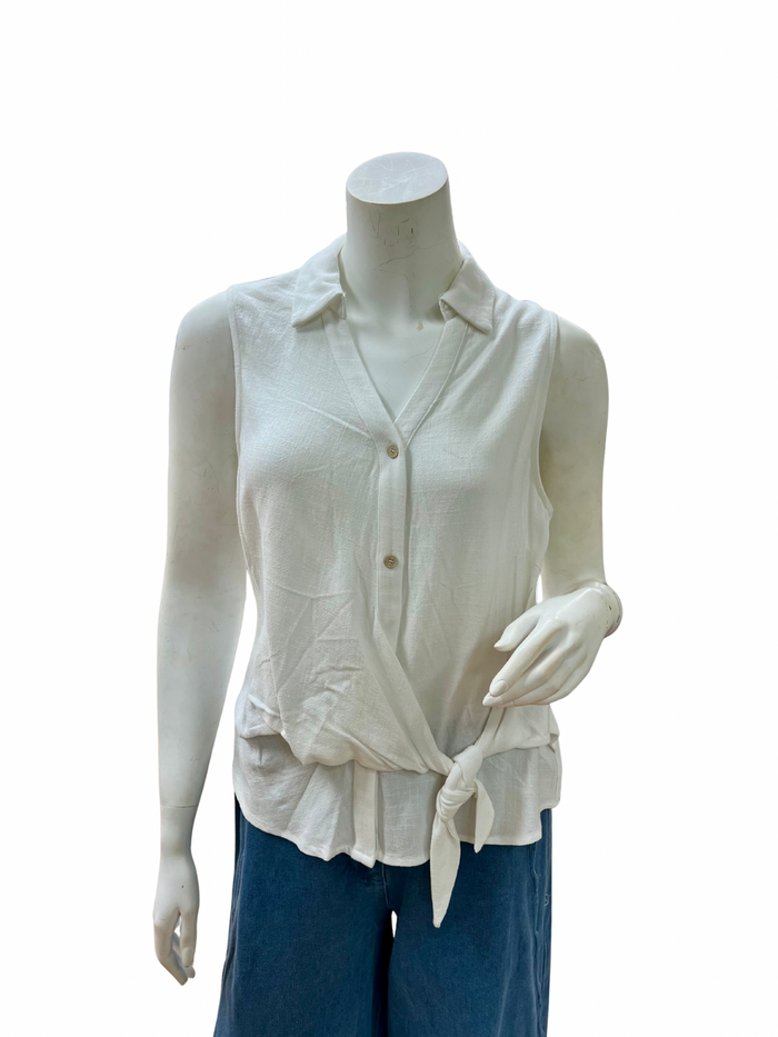 Willow Tie Tank - White