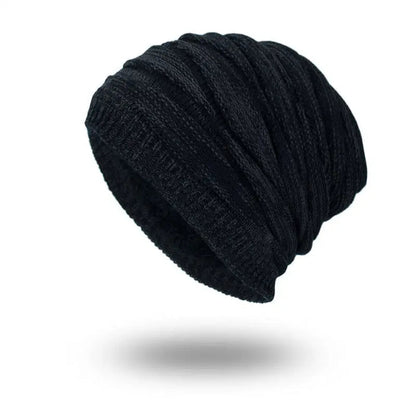 Winter Beanie Hat Men Warm Knit Long Slouch Skull Cap Thermal Fleece Lining - Pantsnsox