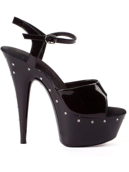 Women's 6" Ellie Shoes Sparky Rhinestone Sparkling Party Shoes, Black, Sizes 5-12 Ellie Shoes