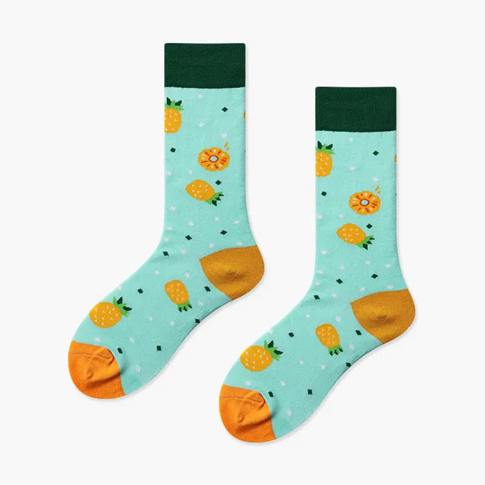 Womens Colourful Novelty Fruit Casual Cotton Crew Socks - Pantsnsox