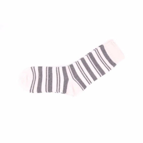 Womens Design Double Striped Pattern Women Size 2-8 Cotton Crew Socks - Pantsnsox