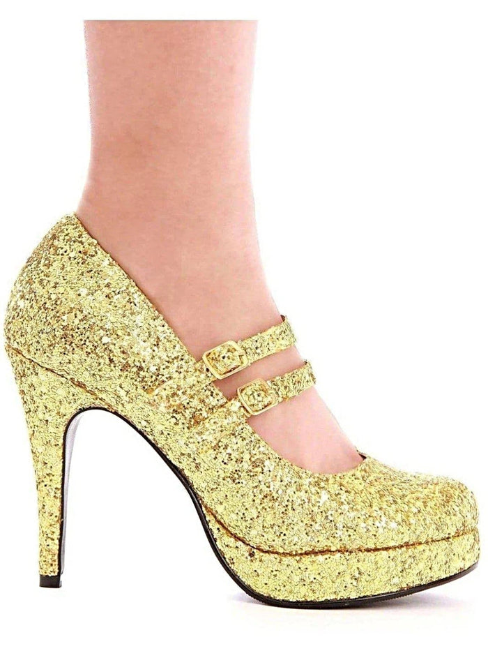 Ellie Shoes E-421-Jane-G 4" Double Strap Glitter Women's Mary Jane. - COSTUMES,SEXY SHOES
