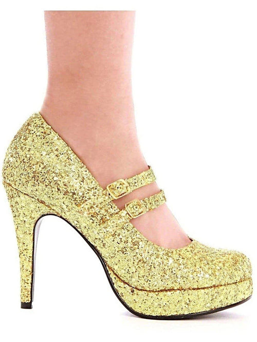 Ellie Shoes E-421-Jane-G 4" Double Strap Glitter Women's Mary Jane. - COSTUMES,SEXY SHOES
