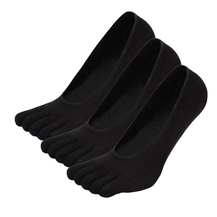 Womens Mens 3 Pairs Toe Sockettes No Show Five Fingers Cotton Socks Pantsnsox