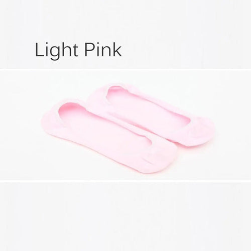 Womens No Show Cotton Socks Ladies Invisible Boat Socks Black Pink Gray - Pantsnsox