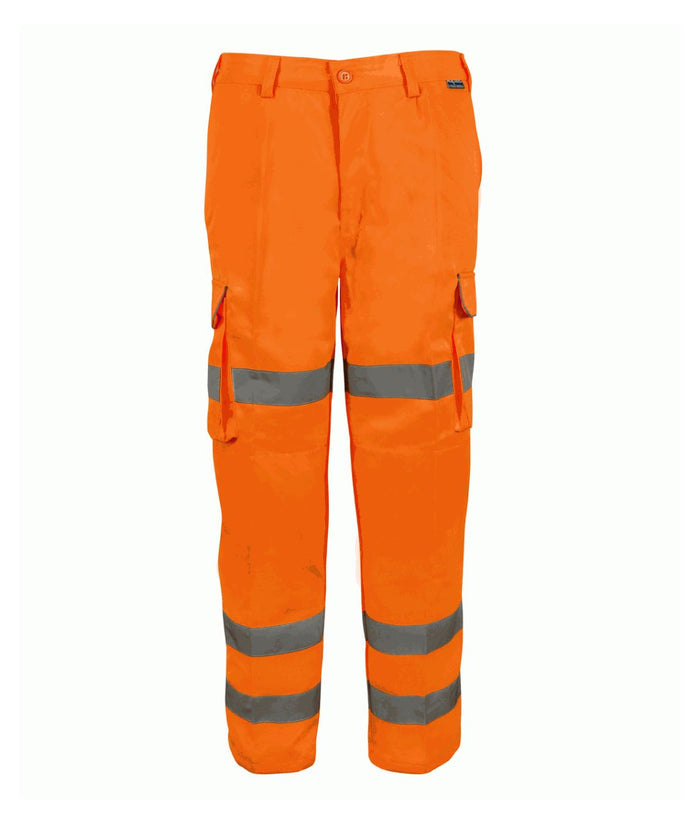 Zeus2 Specialist Combat Trousers Reg Leg hi-vis yellow with reflective tape cargo pockets zip fly button waist
