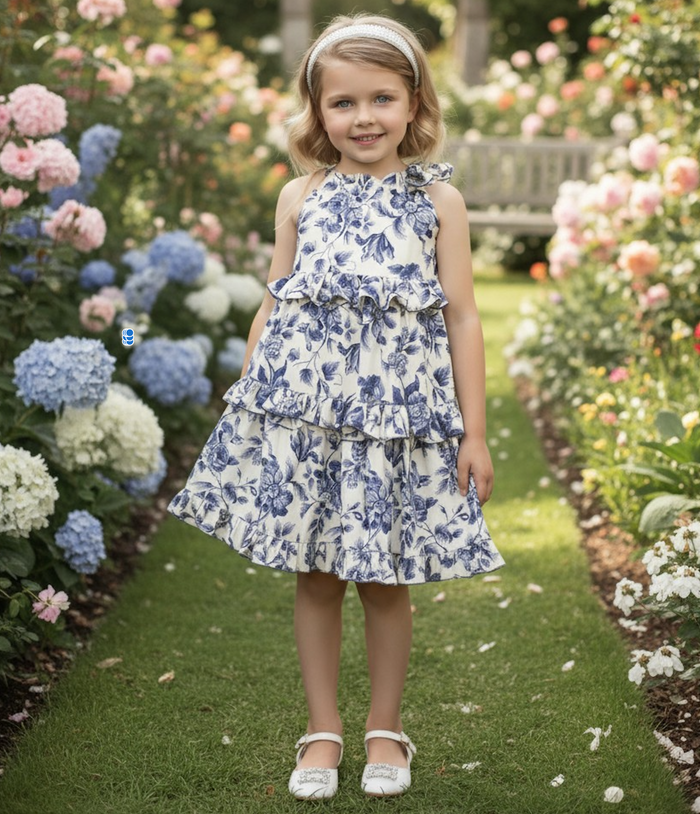 ZOEY DRESS BLUE FLORAL